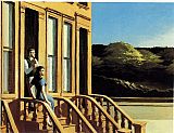 Edward Hopper Canvas Paintings - Sunlight on Brownstones